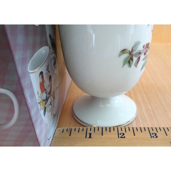 Fine Porcelain Birds Pedestal Mug Set 16 oz 4-Piece Made in Japan Vintage - Picture 13 of 16